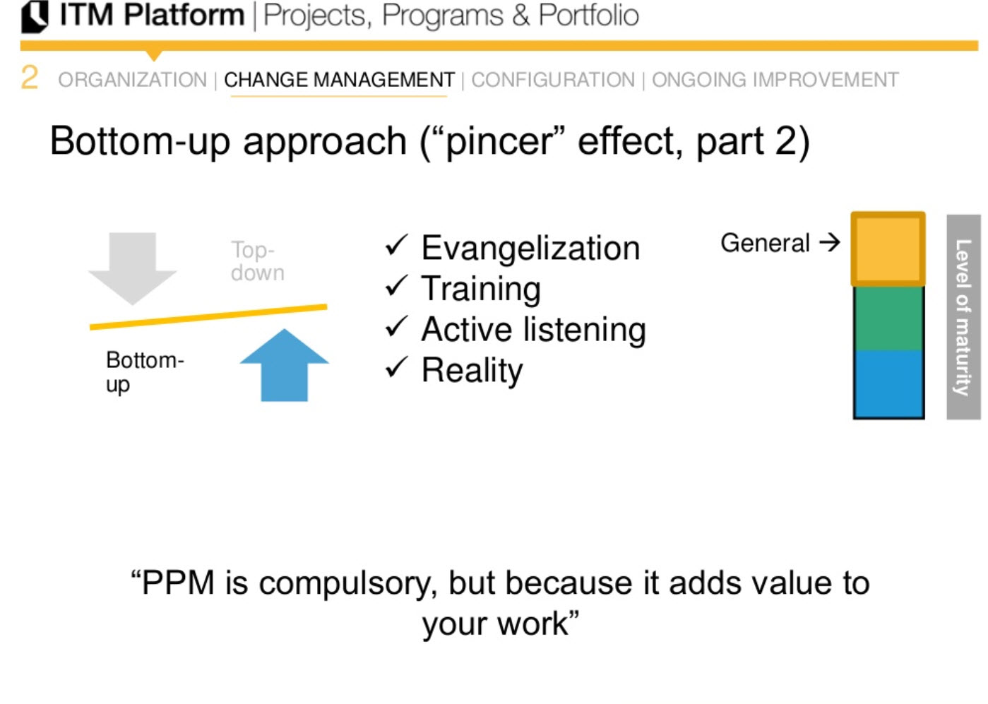 bottom-up approach ("pincer" effect, part 2)