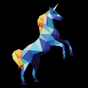 unicorn on black background