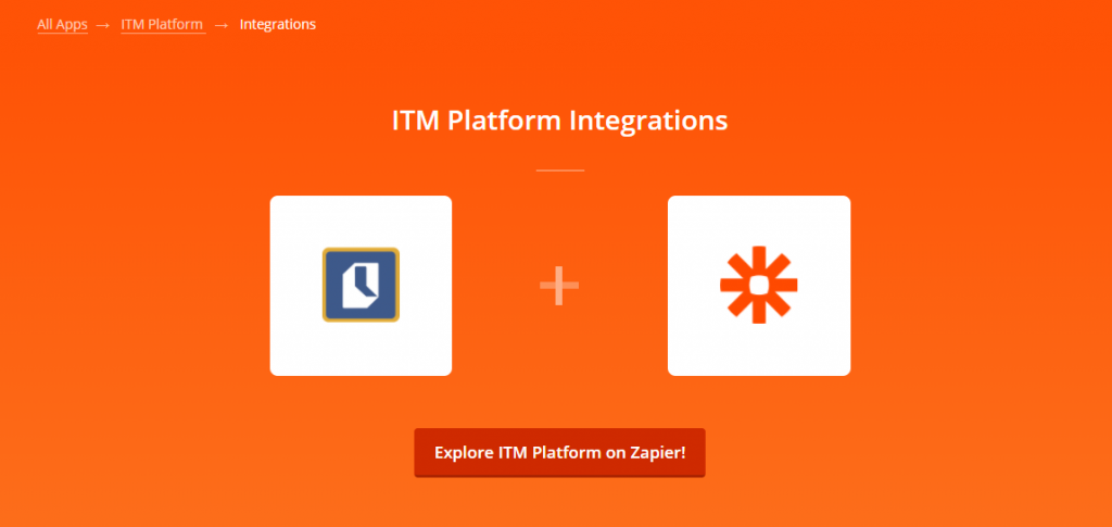 ITM Platform integración con Zapier