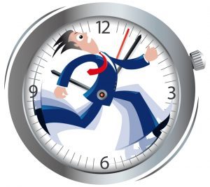 businessman running, clock, time, late